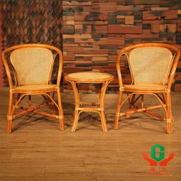 廣益 藤家具 藤編椅子茶幾 戶外三件套 陽臺休閑藤椅組合 v84